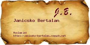 Janicsko Bertalan névjegykártya